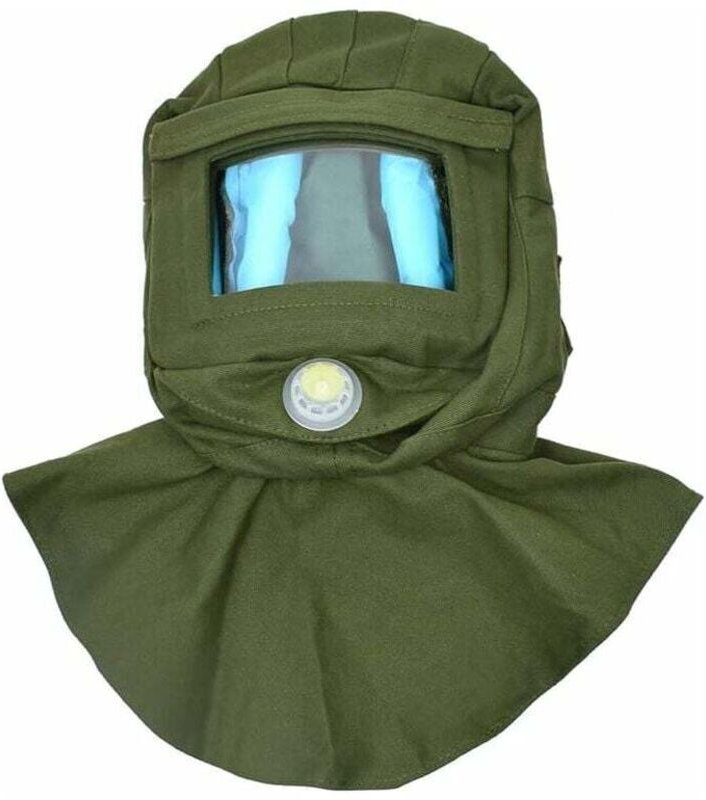 Sandstrahlerhaube, Sandstrahler-Windschutzscheibe/Maske, Staubschutzmaske (grün)