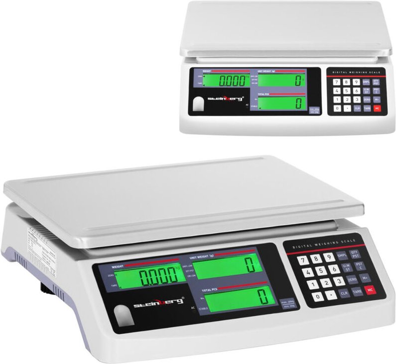 Handelsübliche Ladenwaage mit LCD-Anzeige 30,5 x 22 cm 30 kg / 1 g