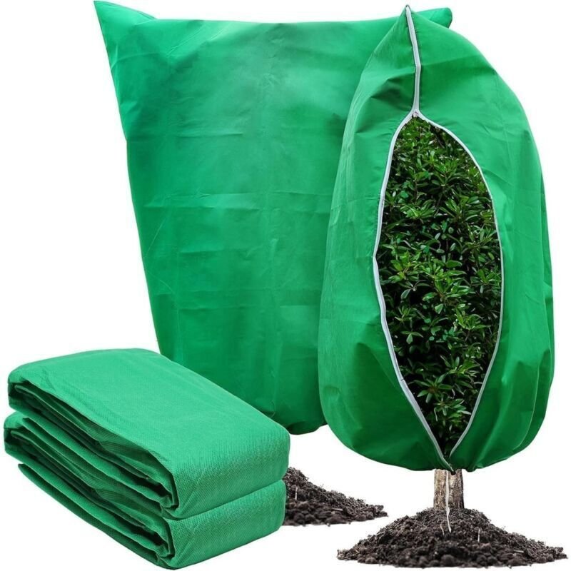 Vtizikl 2 Pièces Housse Hivernage Plante Exterieur, Housses de Protection pour Plantes avec Fermeture éclair et Cordon d...