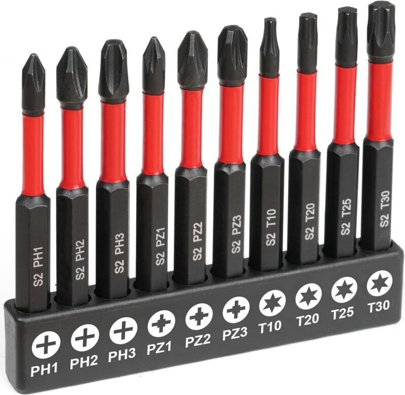 Set mit 11 manipulationssicheren Sternbit-Steckschlüsseln aus S2-Stahl, 1/4"-Sechskantschaft, 11 Bits 50 mm ohne Löcher,...