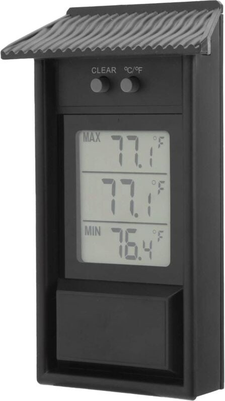 Digitales, wasserdichtes Außenthermometer mit Temperaturanzeige von -20 bis 50 °C und Anzeige in °C/°F für Garten und Ge...