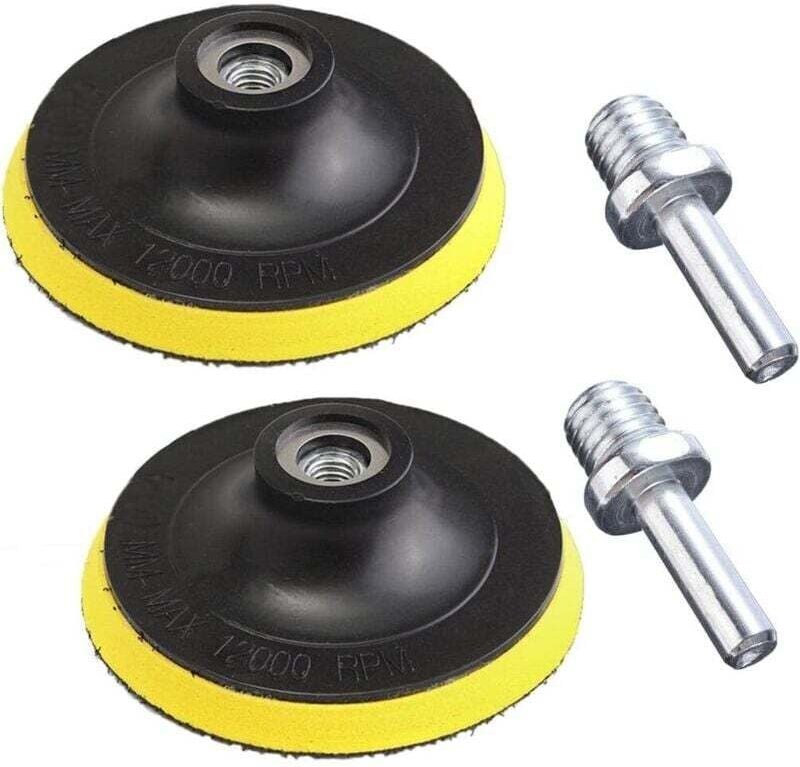 2 Schleifscheiben, Klett-Schleifscheiben, Schleifteller, Klettverschluss, Polierteller, für Winkelschleifer – 125 mm, M1...