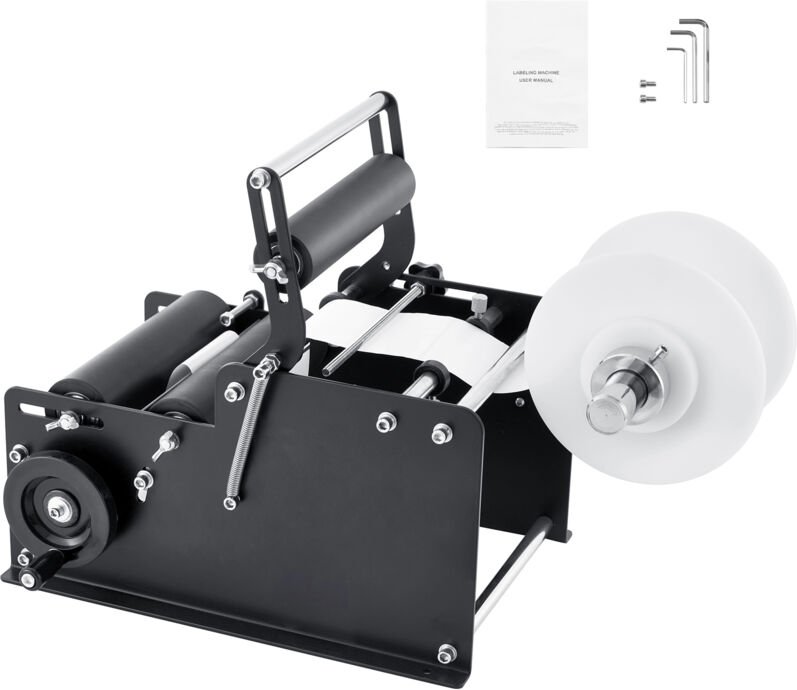 Mophorn - Manuelle Rundetikettiermaschine von, 15 - 20 Stück/min. Flaschenetikettenapplikator für runde Flaschen. Einste...
