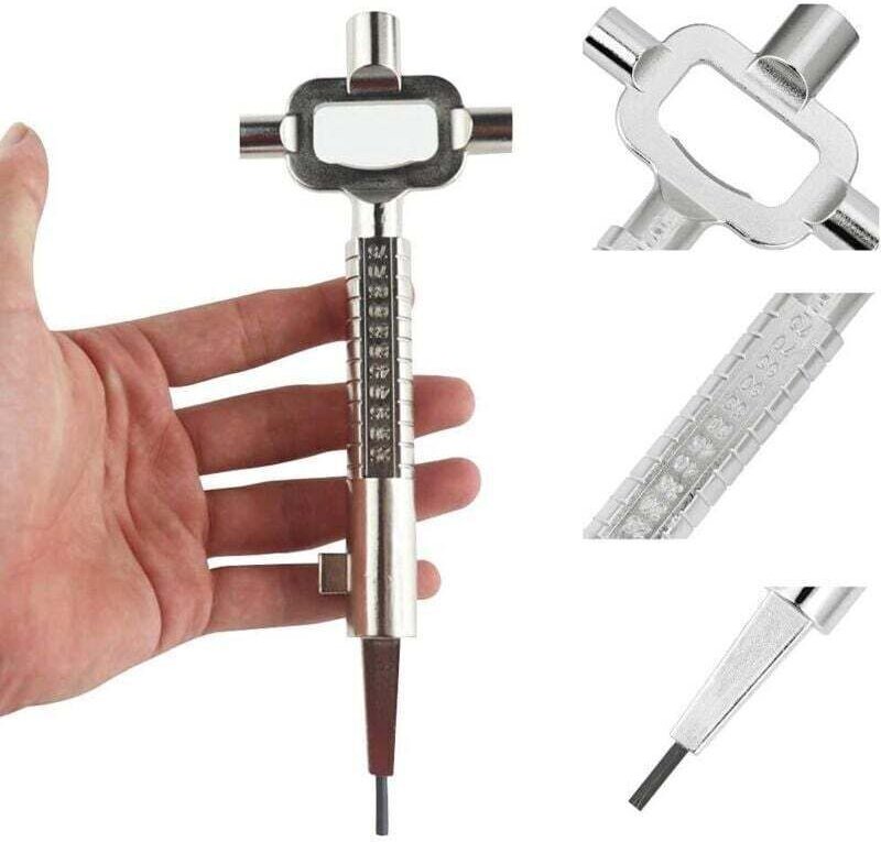 Architektenschlüssel aus Zinklegierung, multifunktionaler Vierkantschlüssel, universeller Konstruktionsschlüssel mit Inb...