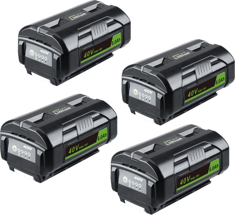 Pdstation - 4er-Pack OP4040 40 v 6.0 Ah Lithium-Ionen-Akku, Ersatz für Ryobi 40 v Akku OP4040 OP4050A OP4026 OP40201 OP4...