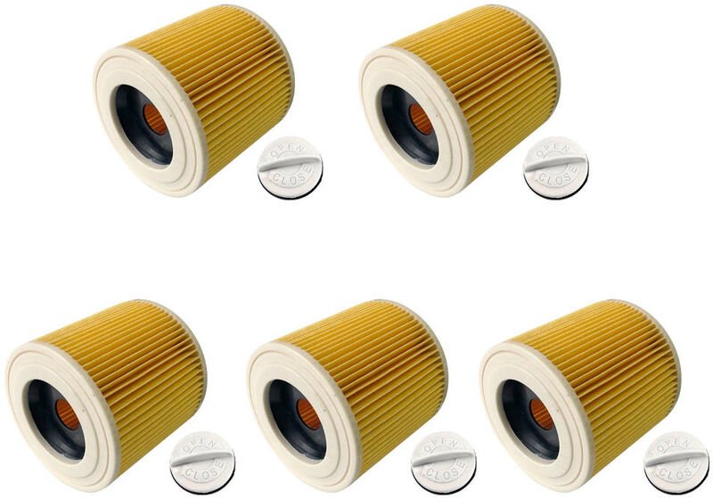 5x Trade-shop Patronen-Filter inkl. Verschlussschraube für Kärcher a 2105 a 2111 a 2120 me a 2131 pt a 2200 a 2201 a 220...
