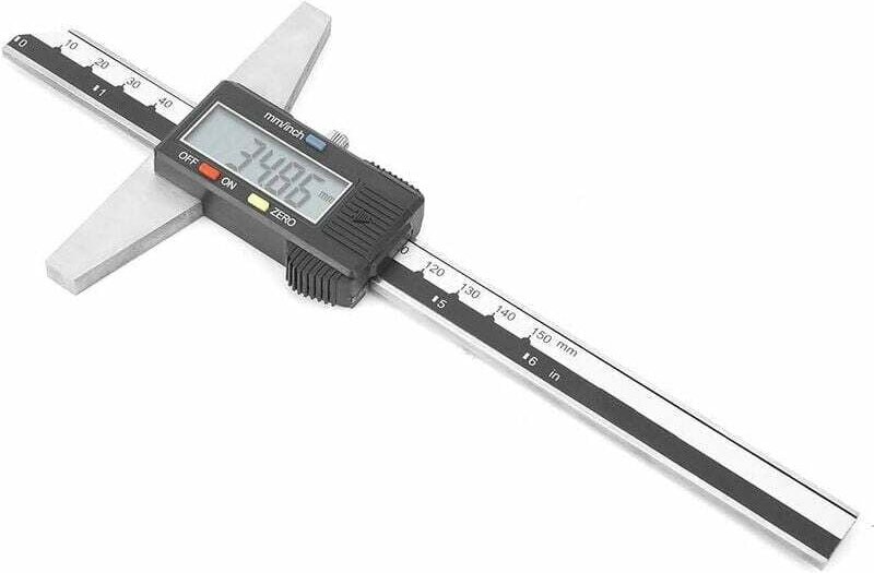Digitaler Tiefenmessschieber 0–150 mm, hochpräziser digitaler Edelstahlmessschieber mit 0,01 mm Messgenauigkeit und mm/Z...