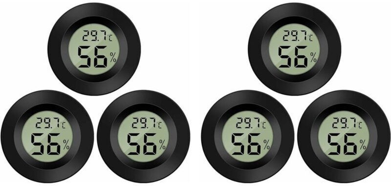 6er-Pack digitales LCD-Hygrometer-Thermometer zur Überwachung der Luftfeuchtigkeit in Luftbefeuchtern, Luftentfeuchtern,...
