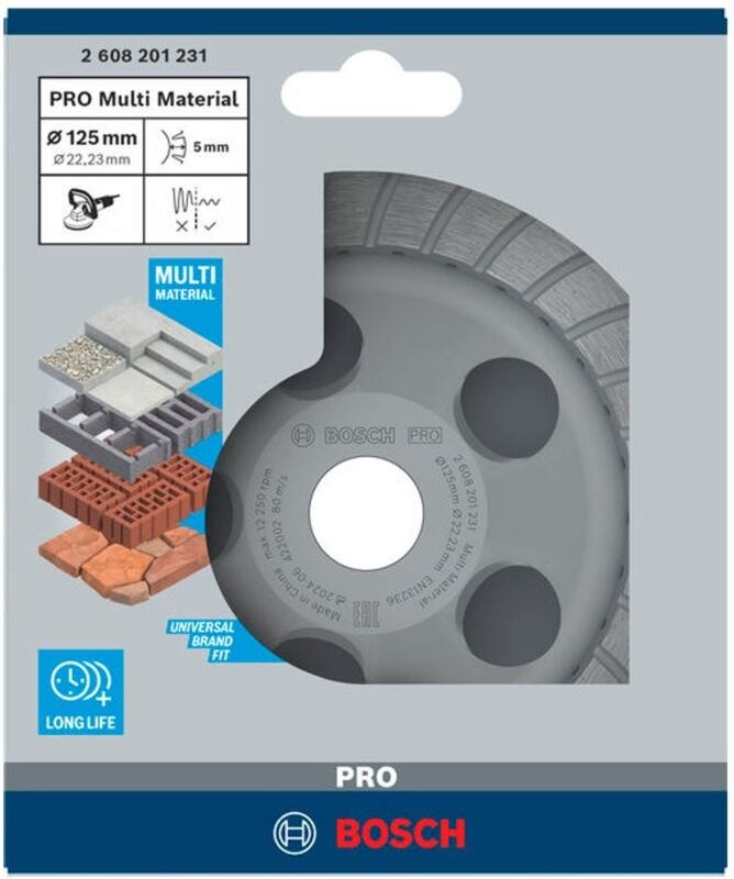 Bosch - Diamanttopfscheibe Best for Universal Turbo, 125 x 22,23 x 5 mm, gelb