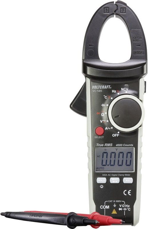 Voltcraft - VC585 Stromzange kalibriert (iso) digital cat iii 600 v Anzeige (Counts): 4000