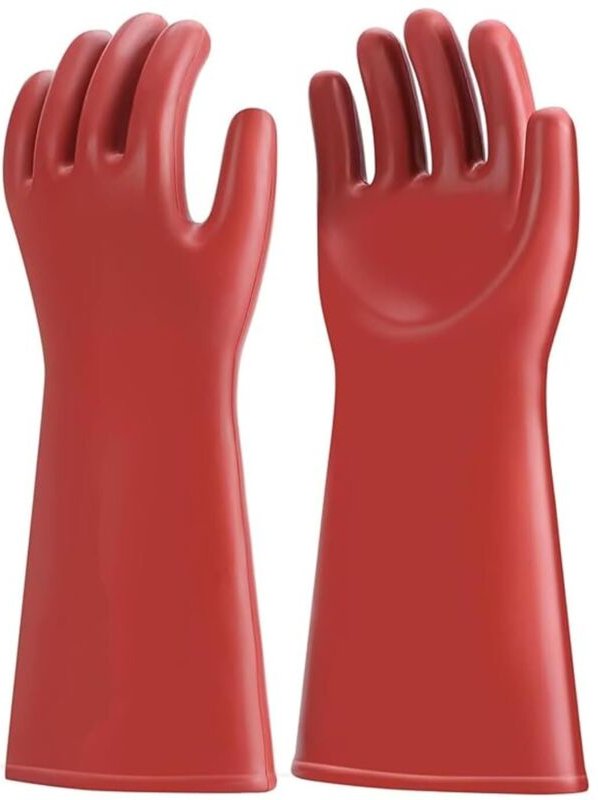 Isolierhandschuhe für Elektriker, 12 kV, Schutzklasse 00, Hochspannungsschutz, aus Gummi