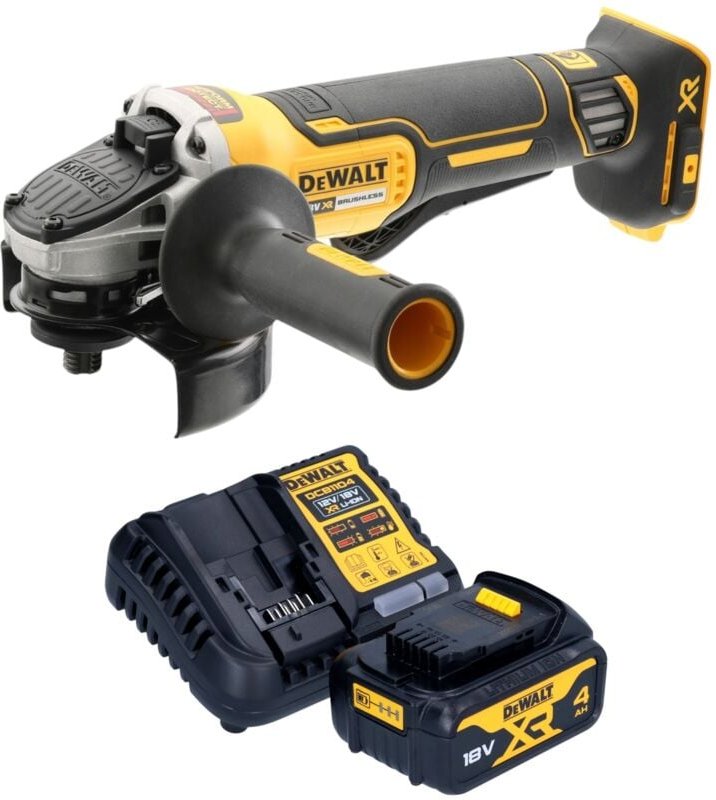 DeWalt DCG 406 M1 Akku Winkelschleifer 18 V 125 mm Brushless + 1x Akku 4,0 Ah + Ladegerät