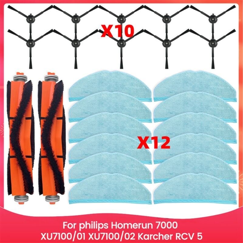 Für Homerun 7000 Serie XU7100/01, XU7100/02, rcv 5 Vakuum Teile Wichtigsten Roller Seite Pinsel Mopp Tuch