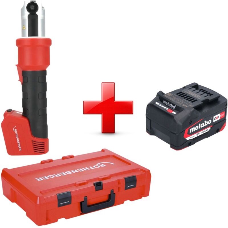 Rothenberger ROMAX NANO Akku Pressmaschine 18 V 34 kN CAS + 1x Akku 4,0 Ah + Rocase - ohne Ladegerät