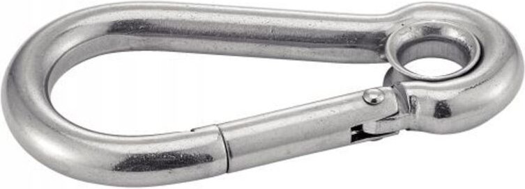 Karabiner mit automatischem Öffnungsmechanismus mit Auge – Edelstahl A4 13x160 mm – Stück