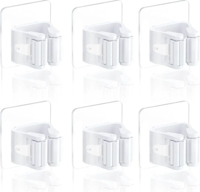 Toolive - 6 Stück Besenhalterung Wand Selbstklebend, Wandhalterung Besen, Besen Halterung, Geeignet für Besenstiel, Küch...