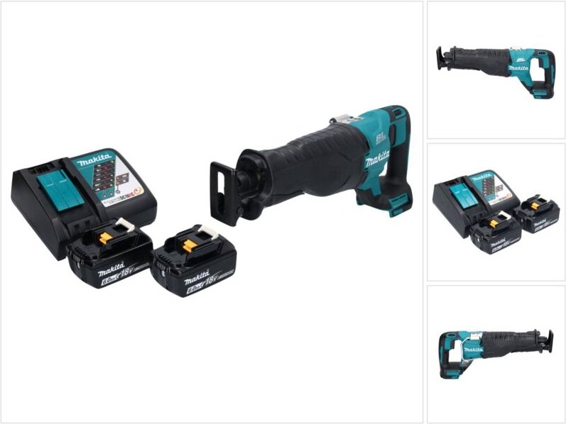 Djr 187 rg Akku Reciprosäge Säbelsäge 18 v Brushless + 2x Akku 6,0 Ah + Ladegerät - Makita