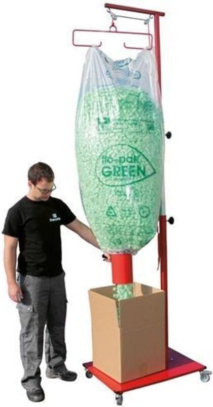 Transpak - Abfüllwagen f.Verpackungschips m.ausziehbarem Stativ max.Höhe 3,2m