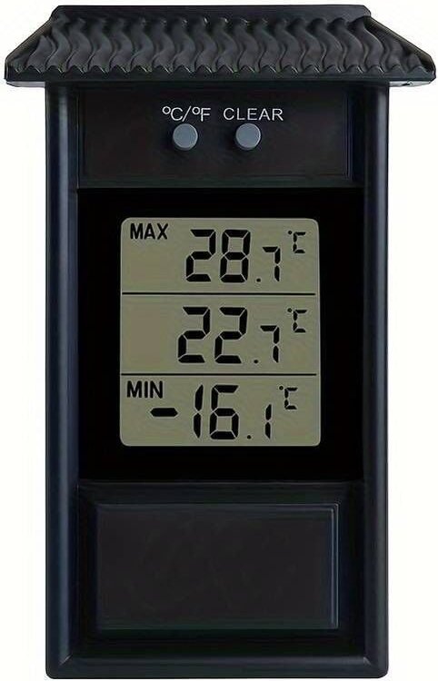 Thumbnail - Digitales Thermometer, Haus- und Gartenthermometer, geeignet für Gewächshauspflanzungen, Gartenthermometer mit Speicherf...