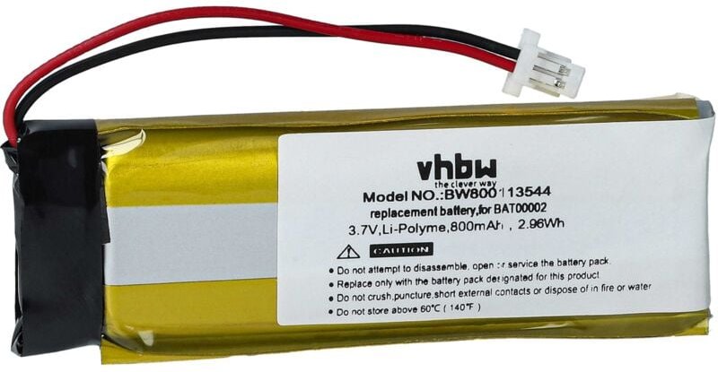vhbw Akku Ersatz für Cardo BAT00004 für Wireless Headset Kopfhörer (800mAh, 3,7V, Li-Polymer)