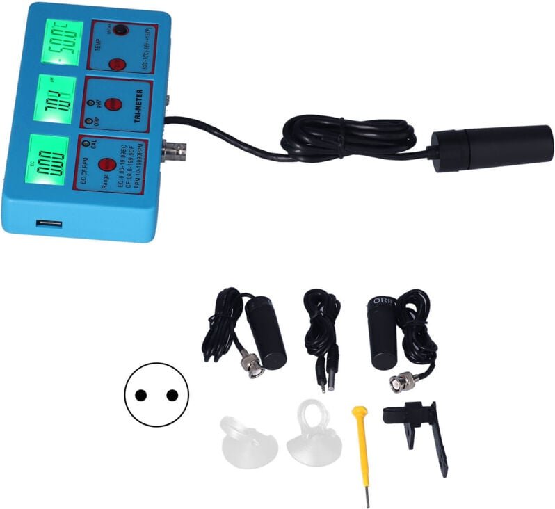 PH-118 Multi-Parameter-Wasserqualitätsmessgerät mit LCD-Hintergrundbeleuchtung, ORP, pH-Wert, EC, TDS, CF, Temperatur, E...