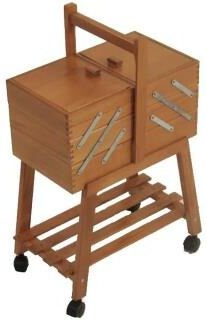 Webmarketpoint - Werkbank Nr. 20 Nussbaum cm34xh47-57x20 mit Buchenrädern made in Italy