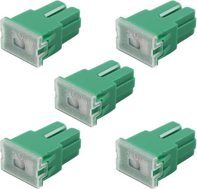 5 x Gruen 40A Buchse Stecker in Klingenkassette pal Sicherung fuer Autos