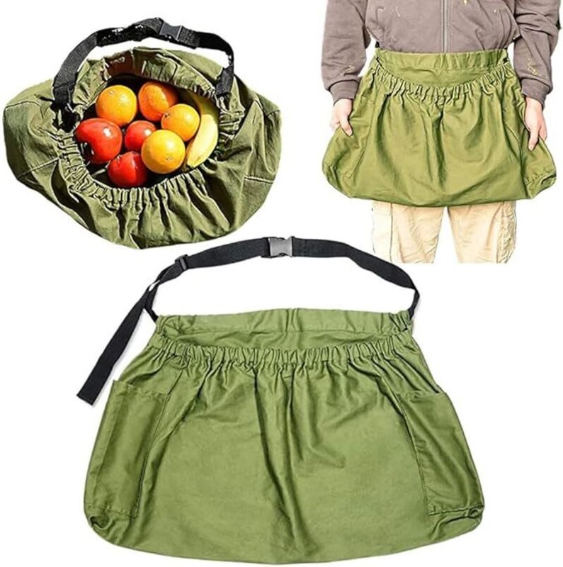 Gartenschürze für die Ernte, Gürteltasche mit Taschen für den Außenbereich, verstellbare und robuste Aufbewahrung für Ga...