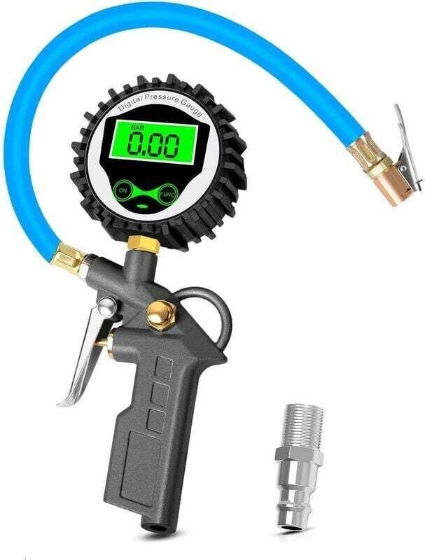 Digitales Reifendruckmessgerät mit hintergrundbeleuchtetem LCD-Display, 255 PSI (17,5 bar) – Reifendruckpistole für Auto...