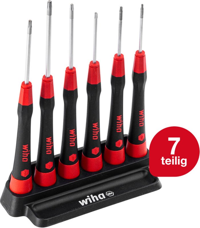 Wiha Feinschraubendreher Set PicoFinish® (42998) 7-tlg. TORX I Präzisionsschraubendreher mit Halter I Uhrmacherwerkzeug,...