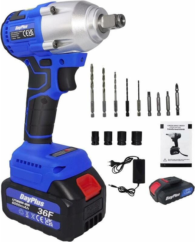 Elektrischer Akku-Schlagschrauber, bürstenloser Schlagschrauber Bohrer mit 2-einstellbarer Geschwindigkeit, maximales Dr...