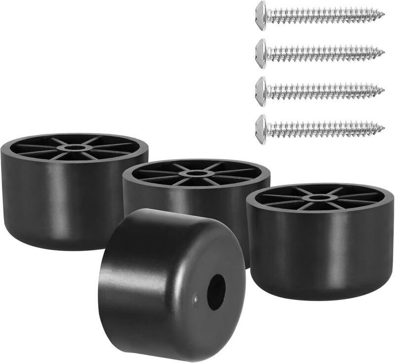 Schwarze Kunststoff-Möbelfüße, 2,5 cm hoch, zum Einschrauben, rund und konisch, Ersatzfüße für Sofa, Tisch, Couch, 4er-S...