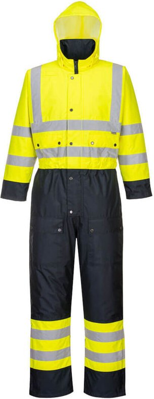 Kontrast-High-Vis-Steppoverall Farbe: Gelb/Navy Größe 6XL - Portwest