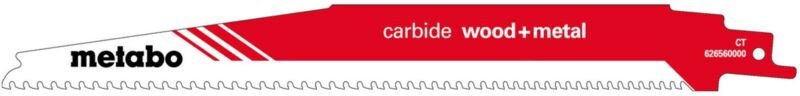 Säbelsägeblatt 'carbide wood + metal' 225 x 1,25 mm, ct, 3-4mm/6-8TPI - Metabo