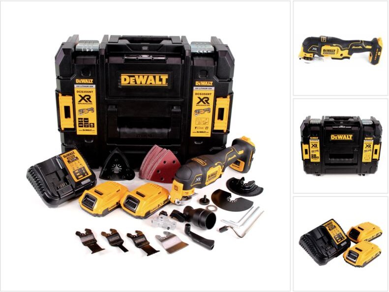 Dcs 356 D2 Akku Multitool 18V Brushless + 35tlg. Zubehör + 2x Akku 2,0Ah + Ladegerät + tstak - Dewalt