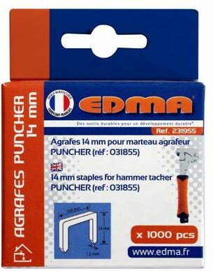 Edma - Box mit 1000 Special Puncher Heftklammern - 14 mm - 231955