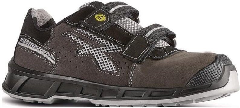 Sicherheitssandale Prince Gr.46 W.11 grau-grau Leder m.Mesh-Einsätzen