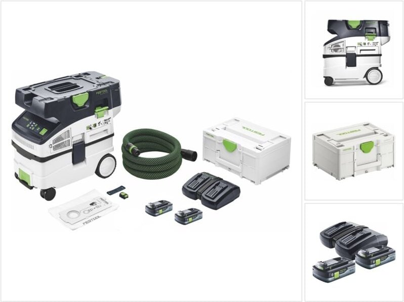Festool CTMC MIDI Akku Absaugmobil 36 V ( 2x 18 V ) Staubkl. M + 2x Akku 4,0 Ah + Ladegerät + Systainer