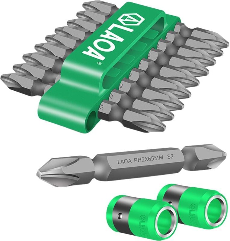 DOLASO 10 Stück 1/4 Zoll starker Magnetismus Kreuzschlitzschraubendreher Ph2 65 mm zwei Enden S2 Elektroschrauber