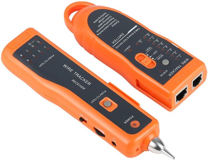 Fitags - xq 350 RJ45-Tester, elektrischer Kabel-Tracer RJ45 RJ11 mit Kopfhörer, tragbarer Netzwerktester, digitaler Tele...