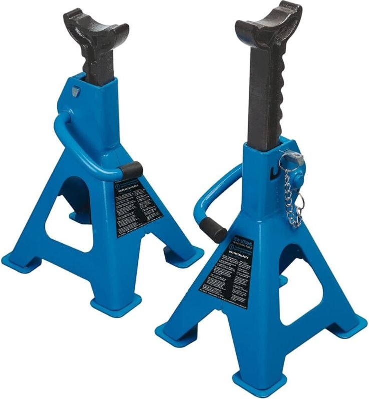 SW-Stahl 20475L Unterstellbock, 6 t, 1 Paar I 2 Stück I Kfz Bock I Unterstellbock höhenverstellbar Auto I Reifen Stützbo...