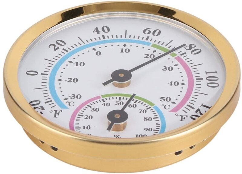 Thumbnail - Temperatur- und Feuchtigkeitsmesser für Innenräume, kompaktes Aluminiumgehäuse, großes Display, Mini-Thermometer, Hygrom...