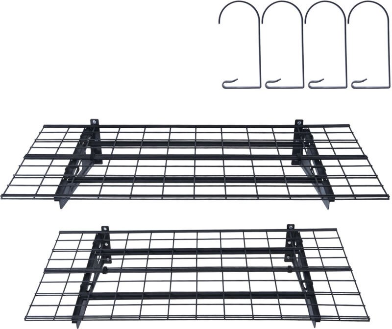 Garagenregale – 2er-Pack, 6 x 2 Fuß. Robuste, wandmontierte Regale. Gesamttragfähigkeit 1000 lbs. Ideal für Werkstatt, S...