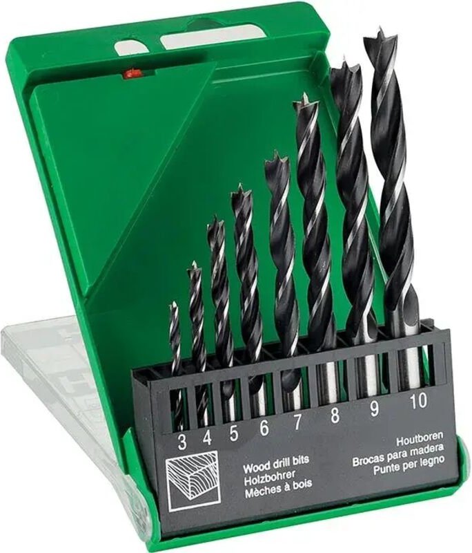 HIKOKI Holzbohrer-Set, 8-teilig, 3 / 4 / 5 / 6 / 7 / 8 / 9 / 10 mm