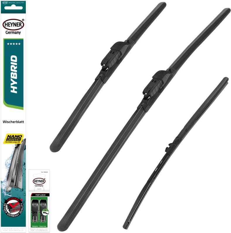 HEYNER® Scheibenwischer mit Heckwischer komp. mit VW PASSAT Variant (08.2005 - 11.2010) HYBRID Flachbalkenwischer