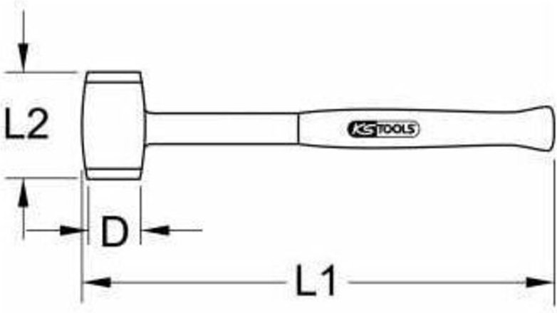 Ks Tools Schonhammer mit Schutzisolierung, Kopf ø 25 mm
