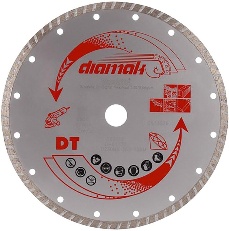 Makita Diamant-Sägeblatt Diamak Turbo Rim 230 x 22.23 mm 230 x 22.23 mm • Diamak Turbo Rim • gewellt • Trockenschnitt • ...