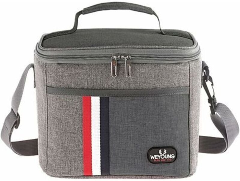 Mini Sac Isotherme Repas 7L - Bandoulière Reglable, étanche, gris