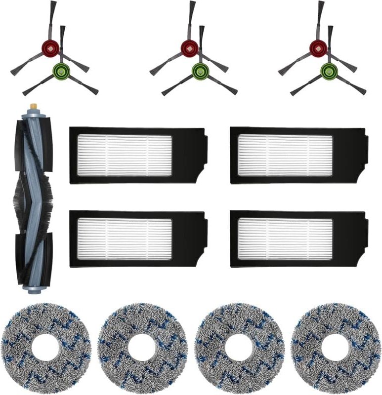 Ersandy - Filterbürsten-Ersatztuch-Zubehörset für Ecovacs deebot T20 Omni T10 Omni deebot X1 Omni X1 Turbo X1 Plus Robot...