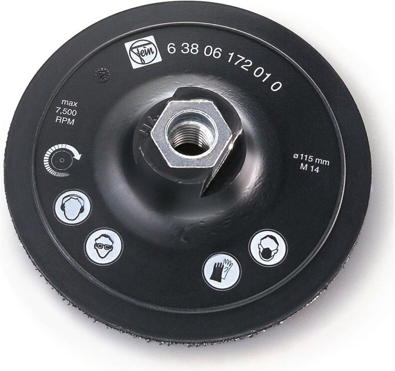 Fein Stützteller ø 115 mm für Einsatz mit Schleifvlies - 63806172010